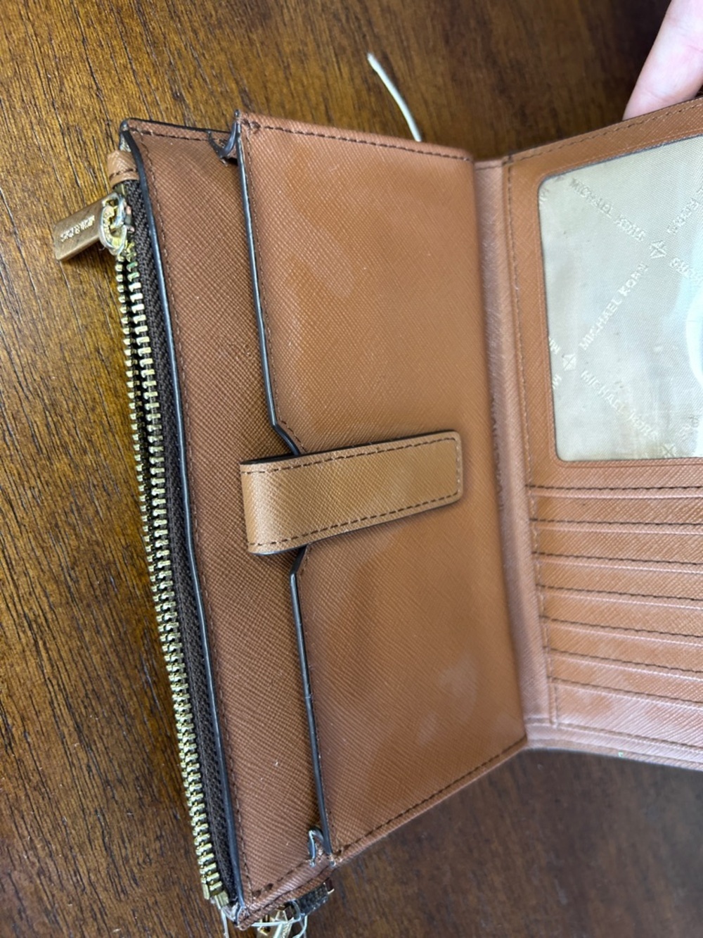 Michael Kors Wristlet Wallet Brown Logo | Zip Around | Card Holder |Wrist Strap - Picture 9 of 10